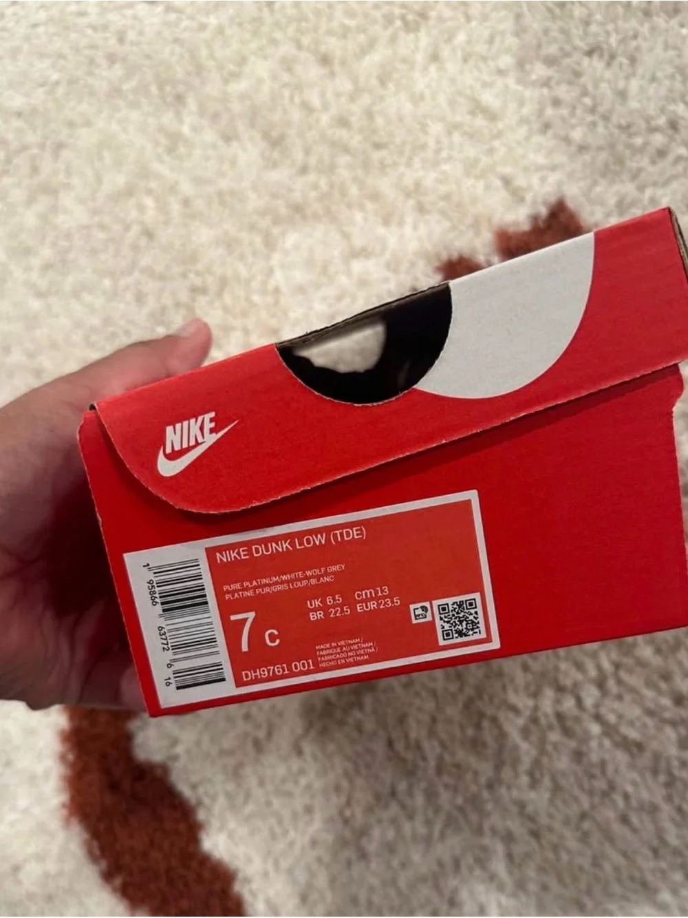 Nike Dunks Little Kids Grey and White Low-Top Sneakers